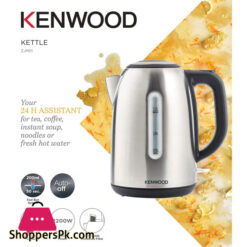 Kenwood Stainless Steel Kettle 1.7L Cordless Electric Kettle 2200W With Auto Shut-Off &Amp; Removable Mesh Filter Zjm01