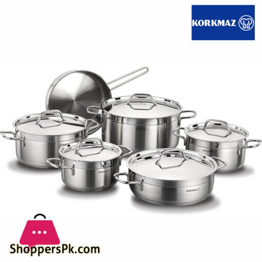Korkmaz Alfa Plus 11 Pieces Stainless Steel Cookware Set
