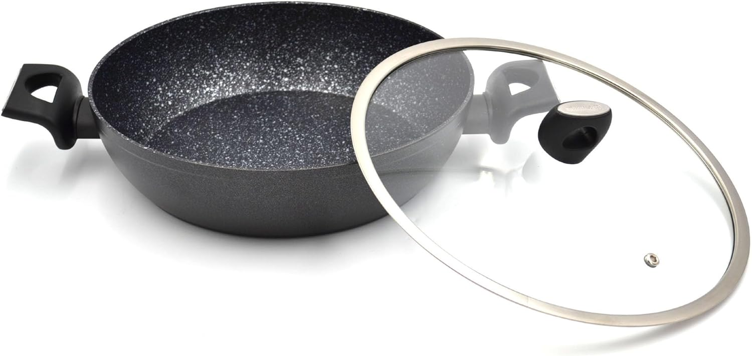 Korkmaz Nora Granite Stainless Steel Casserole Pot 28X7 - Non-Stick Coating With Scratch Resistance Turkey Made