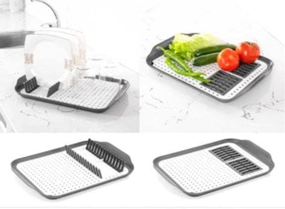 Multi-Purpose Dish Dryer And Fruit Vegetable Strainer Cutting Board 35X45 Cm - Turkish Made