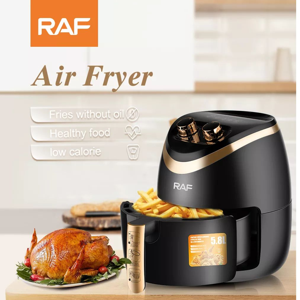 New Raf 5.8L Analog Air Fryer | R.5232 | 1500W | Multicolour 11 New Raf 5.8L Analog Air Fryer | R.5232 | 1500W | Multicolour