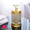 Nordic Glass Storage Jar With Lid Gold Diamond Spices Candy Jewelry Coffee Can Kitchen Organizer 1 - Pcs