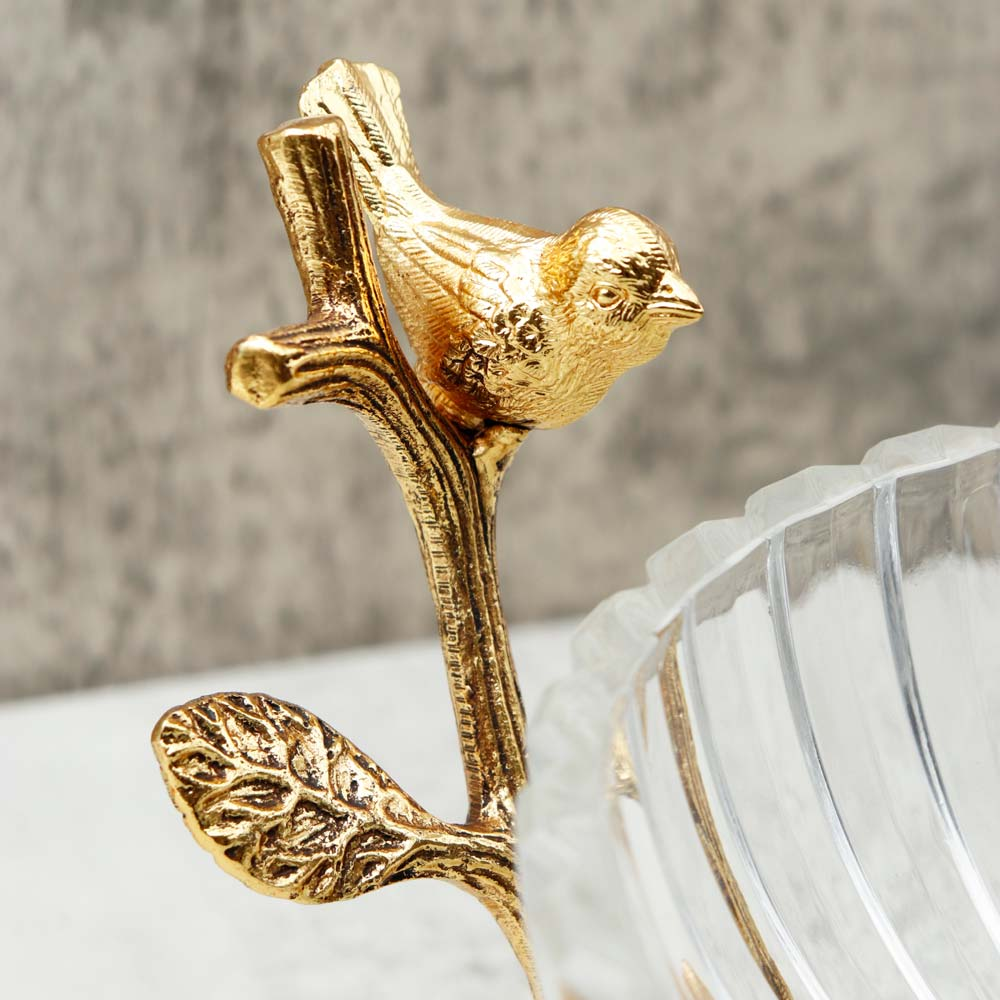 Orchid Fruit Glass Bowl Bird With Stand Wb997 Bowl - Silver 7 Orchid Fruit Glass Bowl Bird With Stand Wb997 Bowl - Silver