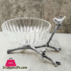 Orchid Fruit Glass Bowl Bird With Stand Wb997 Bowl - Silver