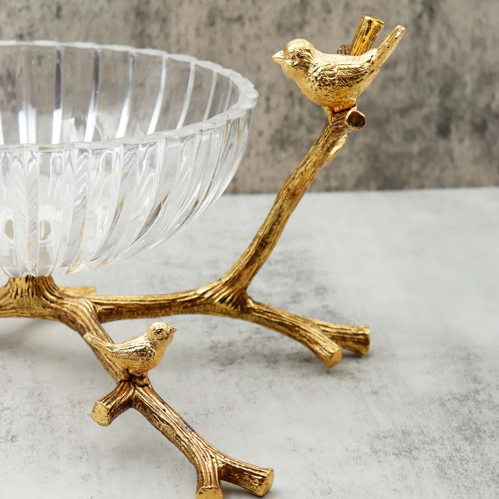 Orchid Fruit Glass Bowl Bird With Stand Wb997 Bowl - Silver 8 Orchid Fruit Glass Bowl Bird With Stand Wb997 Bowl - Silver