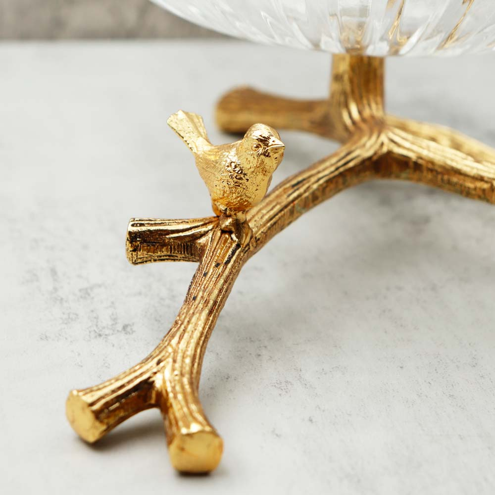 Orchid Fruit Glass Bowl Bird With Stand Wb997 Bowl - Silver 6 Orchid Fruit Glass Bowl Bird With Stand Wb997 Bowl - Silver