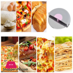 Pizza Cutter Washable Portable Pancake Knife With Lid For Dough Pastry Curved Handle Rotating Kitchen Baking Tools