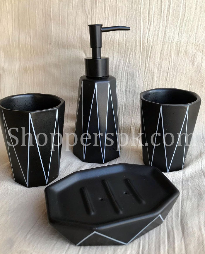 Porcelain Bathroom Accessory Set 4 Pieces