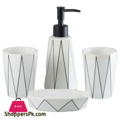 Porcelain Bathroom Accessory Set 4 Pieces