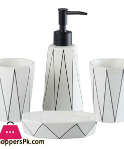 Porcelain Bathroom Accessory Set 4 Pieces - Image 3