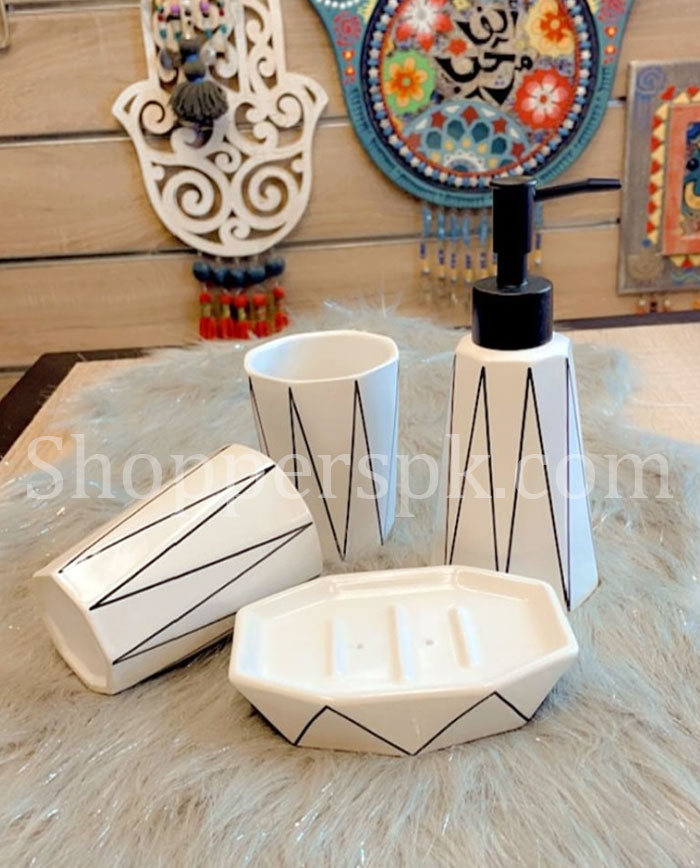 Porcelain Bathroom Accessory Set 4 Pieces
