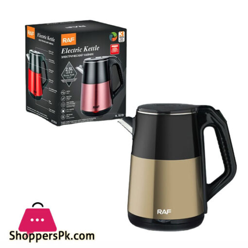 RAF R-7819 Electric Kettle 2.5 Ltr Concealed – Plastic+Steel Double Layer Body
