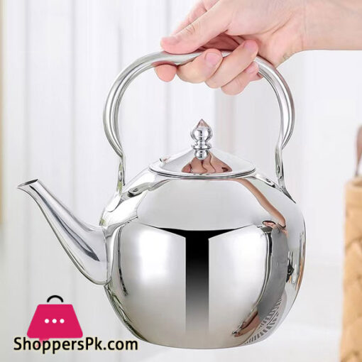 Stainless Steel Arabic Tea Kettle Silver 2 Liter