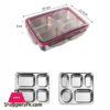 Stainless Steel Divided Lunch Box with Locking Lid Leakproof 5-Compartment