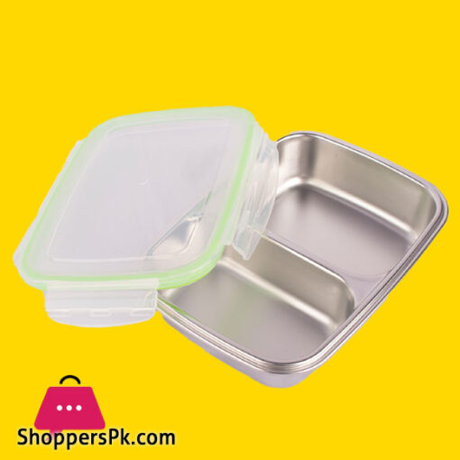 Stainless Steel Lunch Box 2 Compartment Sealed Leak-Proof Lunch Box 650ML