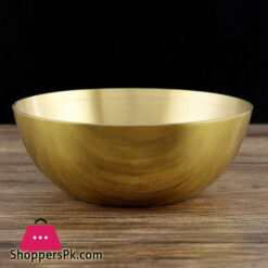 Golden Bowl Stainless Steel Serving Korean Metal Kitchen Container Fruit Noodle Grain Pasta Storage 20CM