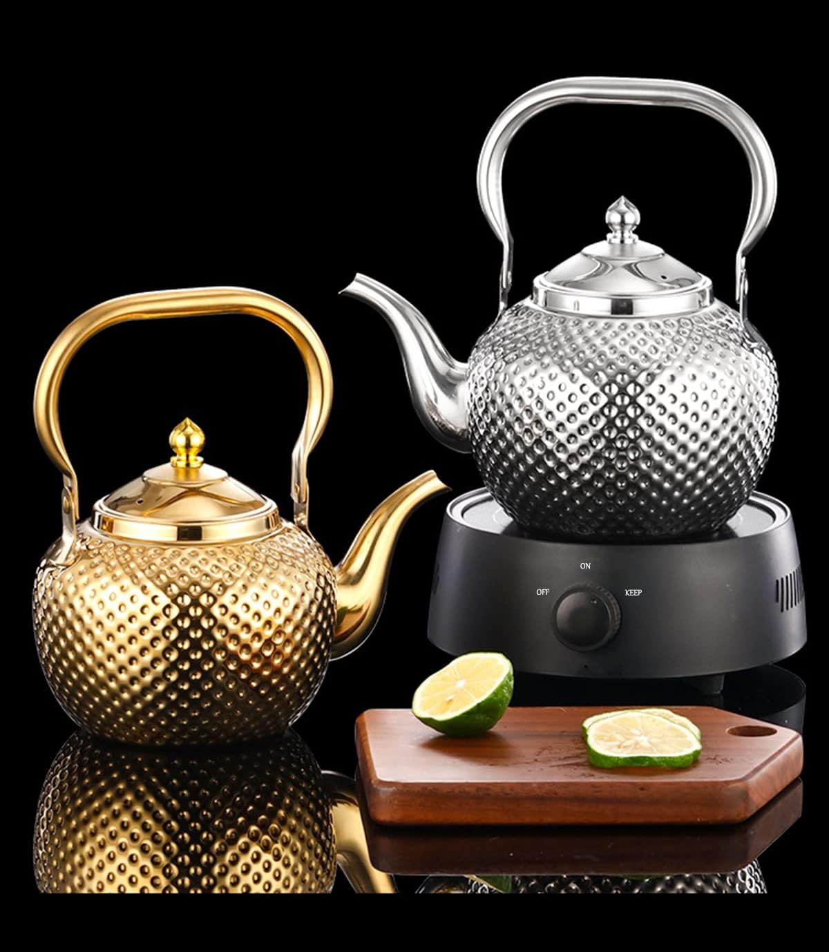 Stainless Steel Tea Kettle With Handle And Tea Strainer 2 Liter Teapot Water Boilers For Home Kitchen Hotel Restaurant