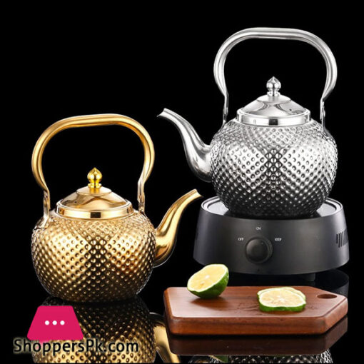 Stainless Steel Tea Kettle with Handle and Tea Strainer 2 Liter Teapot Water Boilers for Home Kitchen Hotel Restaurant