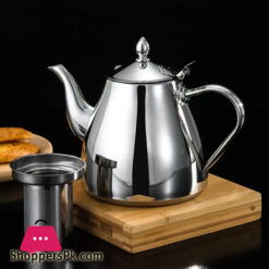 Stainless Steel Tea Pot Teko Coffee Pot With Mesh Filter 2 Liter
