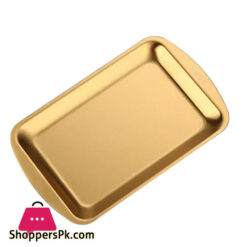 Stainless Trays Bbq Flat Dish Bread Pastry Baking Fruit Vegetable Serving Plate 24 X 21-Cm