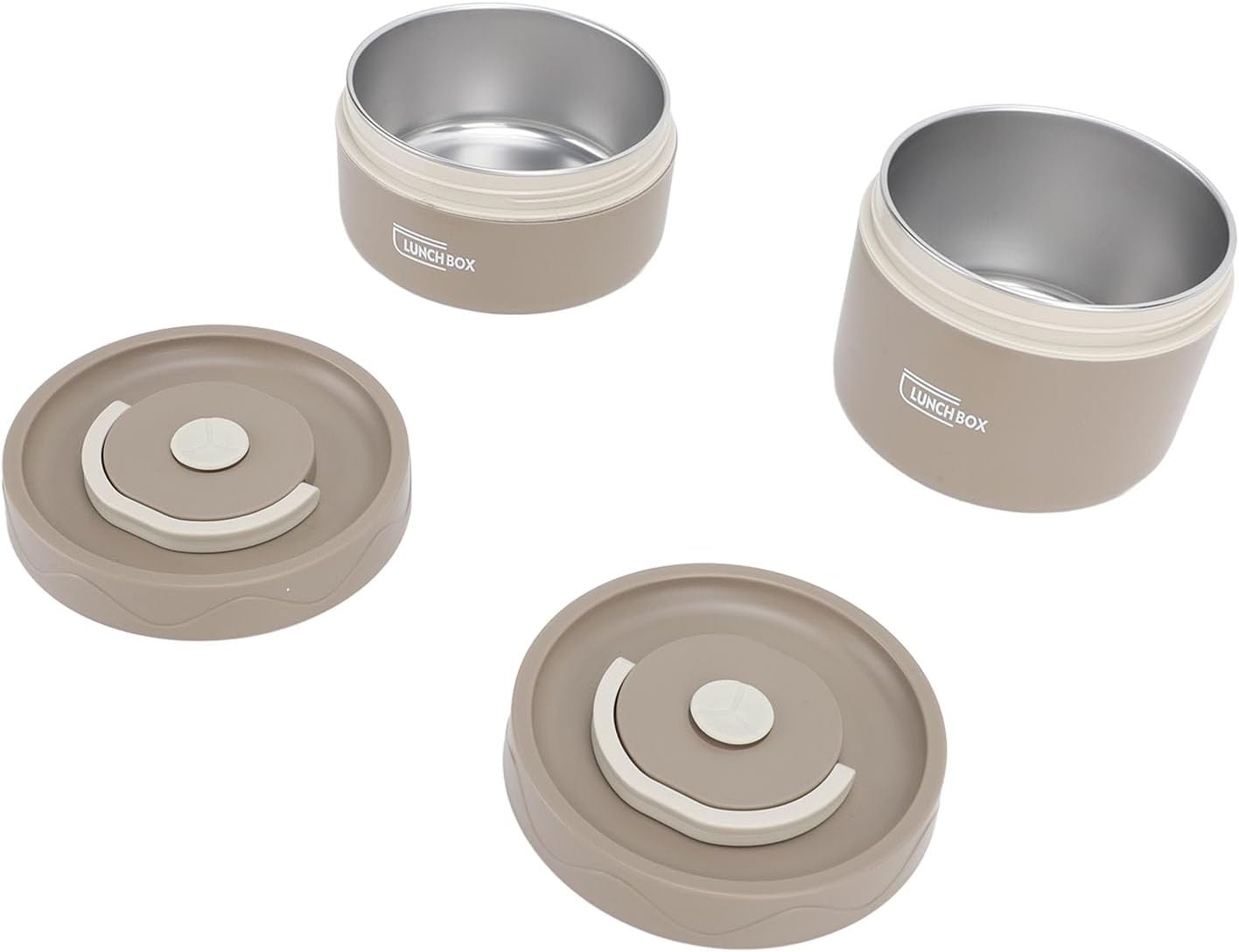 Thermal Lunch Box Safe 304 Stainless Steel Portable Insulated Food Container With Lid For School 2Pcs 1300Ml