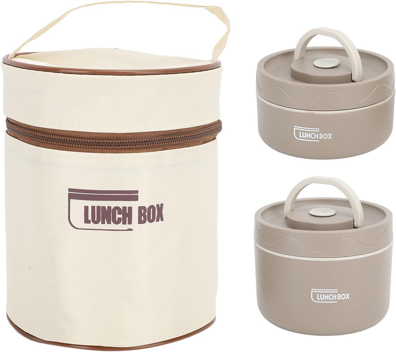 Thermal Lunch Box Safe 304 Stainless Steel Portable Insulated Food Container With Lid For School 2Pcs 1300Ml