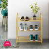 Three Layers Shoe Rack Wrought Iron Metal Creative Table Gold