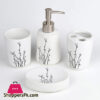 White Color Glossy Ceramic Bathroom Set