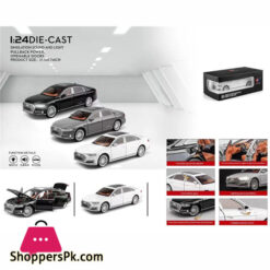 1:24 Audi A8 High Simulation Diecast Metal Alloy Model Car Sound Light Pull Back Collection Kids Toy Gifts