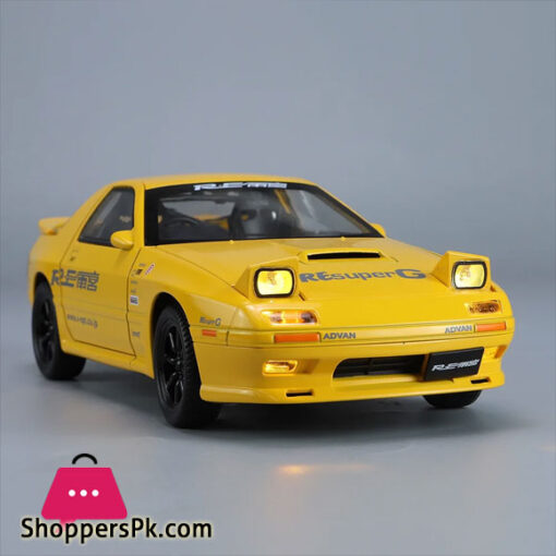 1:24 INITIAL D Mazda RX7 RX-7 Supercar Alloy Model Car Toy Diecast Metal Casting Sound and Light Car Toy for Children's Vehicles