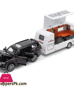 1:32 Scale Toyota Land Cruiser LC300 Trailer Alloy Car Model Diecast Car Sound Light Car Lovers Collection Kids Birthday Gift Metal Boys Toys