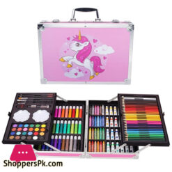 145 Pieces Painting Art Set Children'S Painting Box Brush Crayon Artist Printing Art Set Aluminum Box