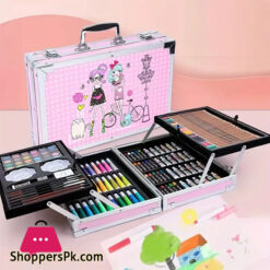 145 Pieces Painting Art Set Children'S Painting Box Brush Crayon Artist Printing Art Set Aluminum Box
