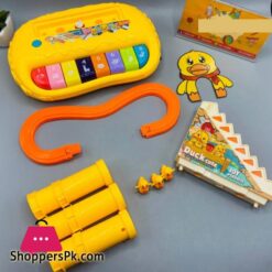 2 In 1 Multifunction Early Education Track Duck Slide Piano Set 5 Modes