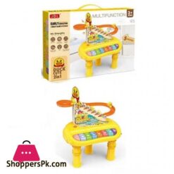 2 In 1 Multifunction Early Education Track Duck Slide Piano Set 5 Modes