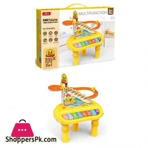 2 in 1 Multifunction Early Education Track Duck Slide Piano set 5 Modes