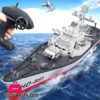 2.4G Remote Control Boat Toys Ship Warship Launchable Toy Ship Simulation Mothership New Battleship Gift