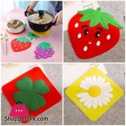 2pcs Table Coasters Beer Coasters Round Placemat Cushion Table Coasters Fruit Silicone Bowl Placemats Nordic Dish Mat Decorate Insulation Pads Yellow Table Mat Desktop Mat