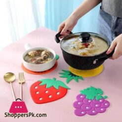 2Pcs Table Coasters Beer Coasters Round Placemat Cushion Table Coasters Fruit Silicone Bowl Placemats Nordic Dish Mat Decorate Insulation Pads Yellow Table Mat Desktop Mat