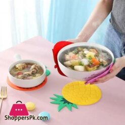 2Pcs Table Coasters Beer Coasters Round Placemat Cushion Table Coasters Fruit Silicone Bowl Placemats Nordic Dish Mat Decorate Insulation Pads Yellow Table Mat Desktop Mat