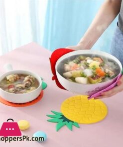 2Pcs Table Coasters Beer Coasters Round Placemat Cushion Table Coasters Fruit Silicone Bowl Placemats Nordic Dish Mat Decorate Insulation Pads Yellow Table Mat Desktop Mat