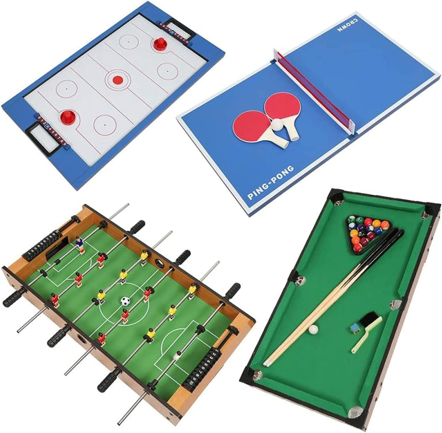 4 In 1 Multi Game Table Set Tabletop Foosball Table Hockey Table Billiard Pool Table Ping Pong Table With All Accessory