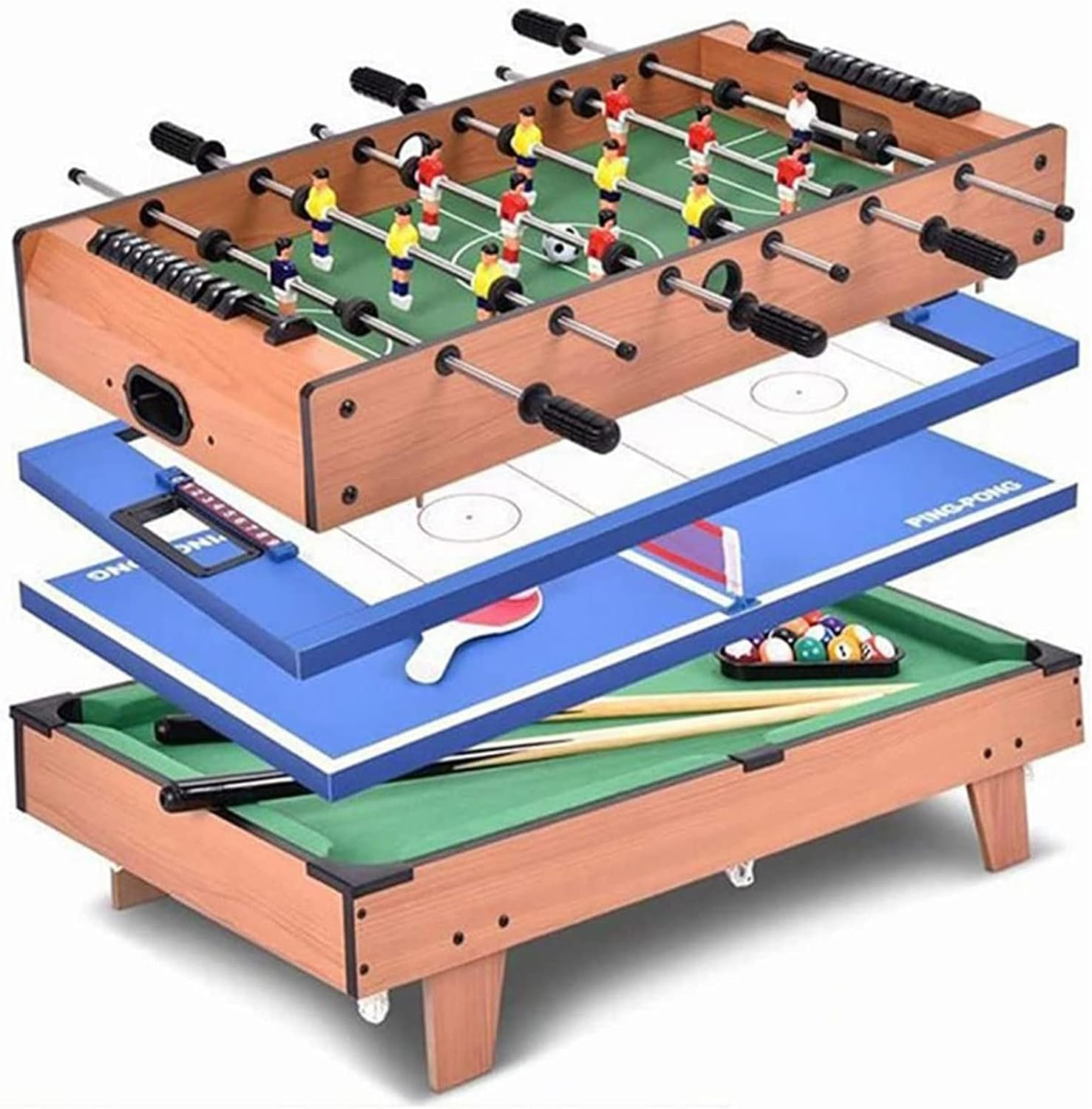 4 In 1 Multi Game Table Set Tabletop Foosball Table Hockey Table Billiard Pool Table Ping Pong Table With All Accessory