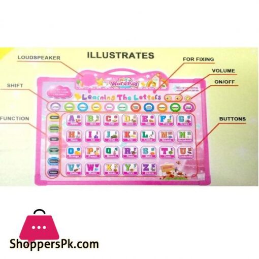 Audio Word Pad 889 35 Whiteboard with duster and marker just press to call alphabet letter number animal fruits titles necessary national flags colors and shapes transport stationery food and vegetables best gift flash card School teachers Parents