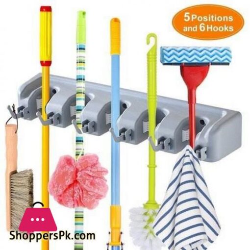 Best Quality Broom and Mop Holder Wall Mount and Garden Tool Organizer 5 Slot 6 Hooks Wall Mounted Organizers with No Drilling Mop Storage Holder for Closet Kitchen Home Garge Help you easily storage hook best rack organizer storage cover