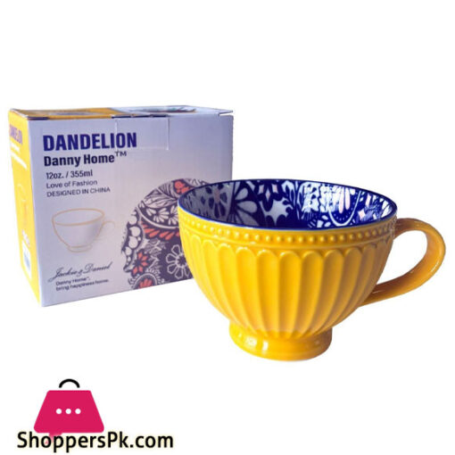 Danny Home Ceramic Dandelion (Fluted) Mug 355ML 1Pcs