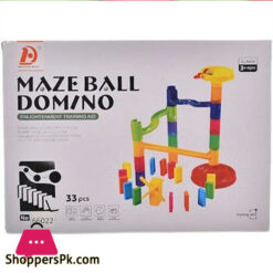 Educational 3D Maze Ball Domino Railway Playset Toy 33 Pcs