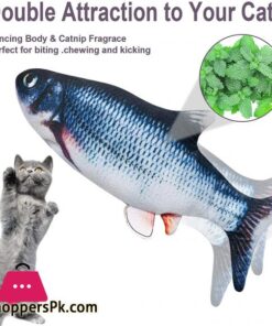 Flopping Fish Cat Toy with Catnip11 Electric Moving Fish Cat Toy Realistic Interactive Moving Cat Kicker Fish ToyWiggle Fish Catnip Toys Motion Kitten Toy for Kitty Exercise