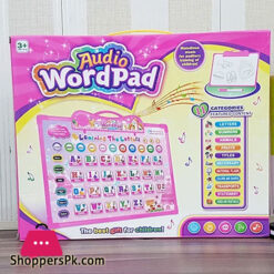 Audio Word Pad 889-35 Whiteboard with duster and marker just press to call alphabet letter number animal fruits titles necessary national flags colors and shapes transport stationery food and vegetables best gift flash card School teachers & Parents