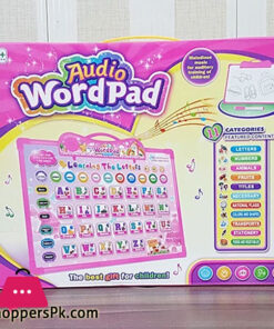 Audio Word Pad 889-35 Whiteboard with duster and marker just press to call alphabet letter number animal fruits titles necessary national flags colors and shapes transport stationery food and vegetables best gift flash card School teachers & Parents